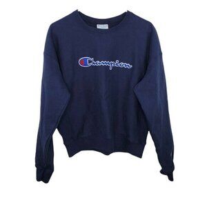 Champion Reverse Weave Script Fleece Sweatshirt Embroidered‎ Womens Large